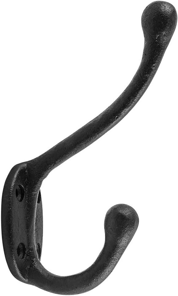 The Renovators Supply Inc. 25845 Wrought Iron Double Wall Mounted Robe Hook (Set of 3)