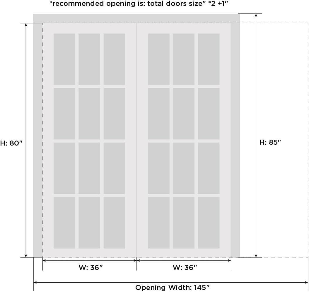 SARTODOORS Felicia Clear Glass Sliding Closet White Doors