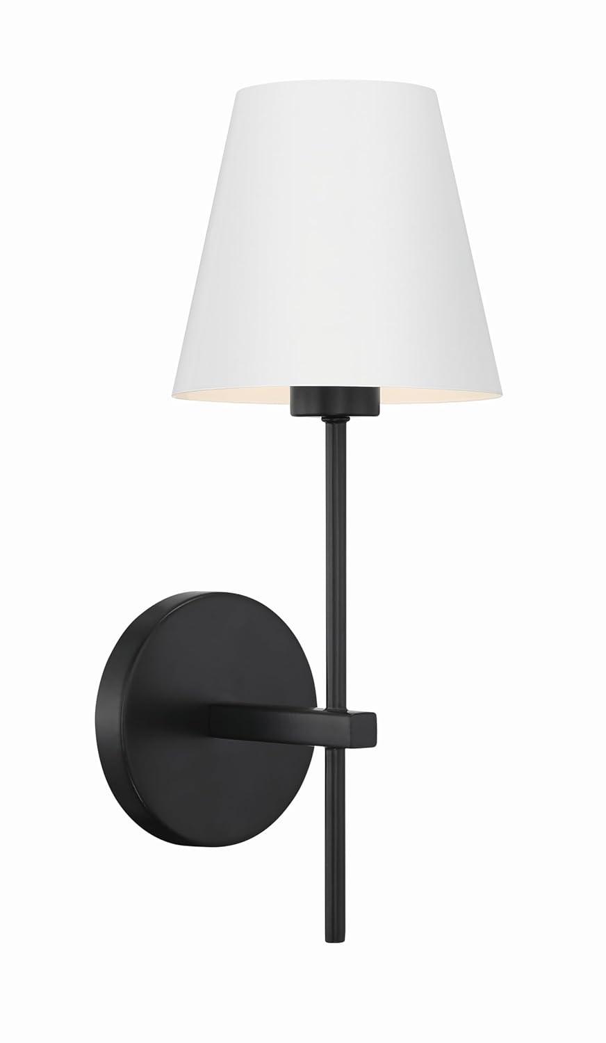 Crystorama Xavier 1 Light Matte Black Wall Mount - 6'' W x 15'' H x 7'' D