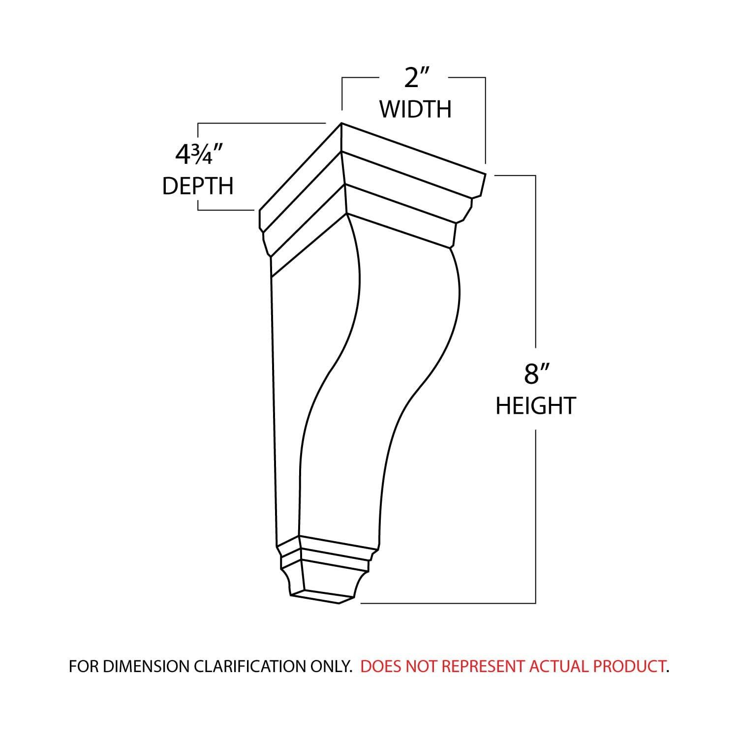 Architectural Products by Outwater L.L.C. 8 in x 2 in x 4-3/4 in Unfinished Small Solid Classic Traditional Plain Wood Corbel