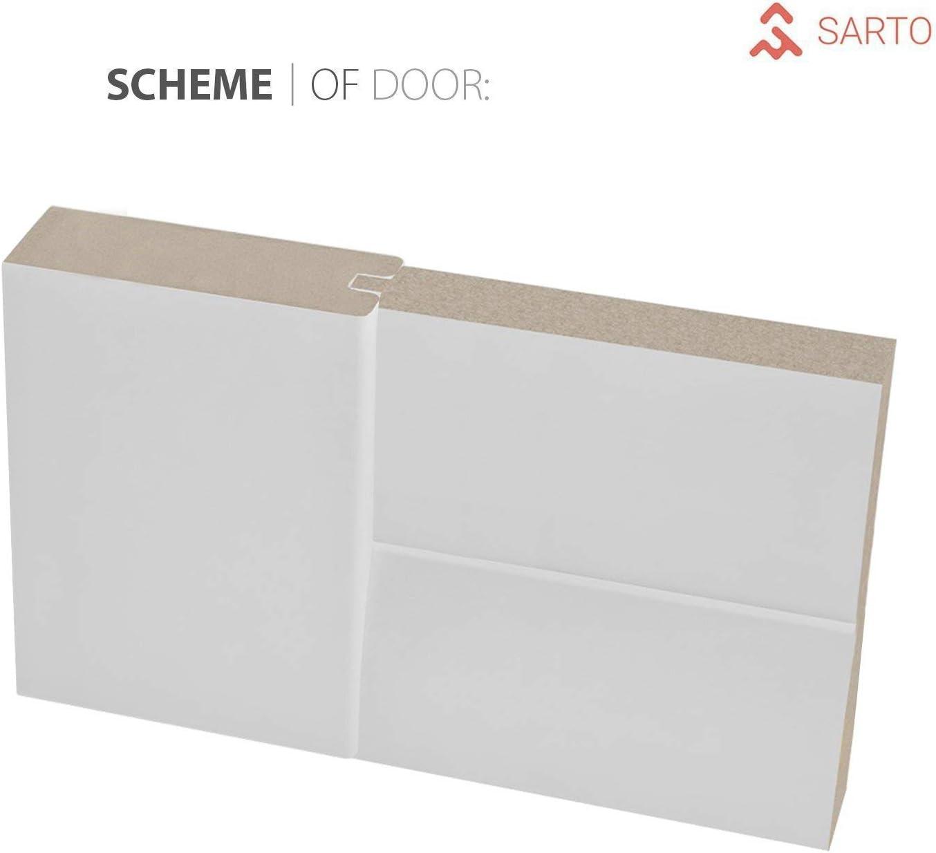 SARTODOORS Quadro Frosted Glass Sliding Closet White Doors