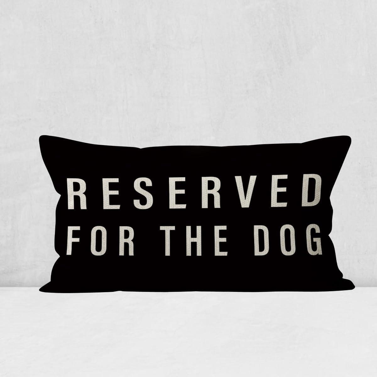 Reserved For The Dog Throw Pillow Case, Dog Lover Gifts, Dog Decor, Funny Dog Pillow Cover, Gifts Dog Mom, Gifts Dog Owner, Gifts Dog Lady, 20 x 12 Inch Cushion Cover for Sofa Couch Bed (purple)