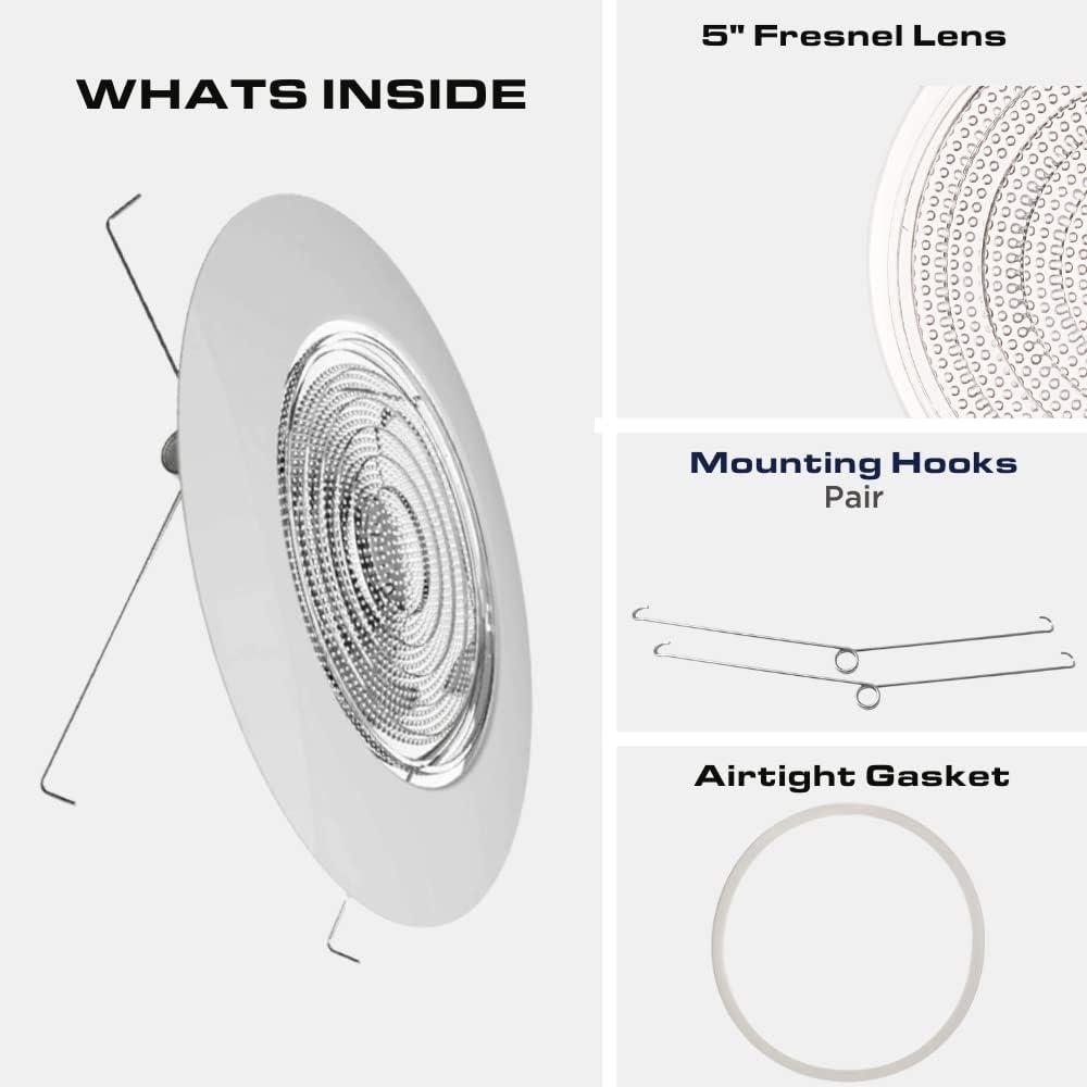 White Round Glass LED Waterproof Bathroom Light