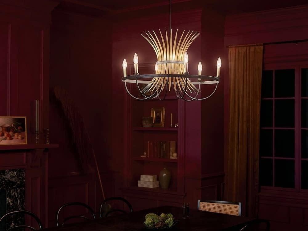 6 - Light Dimmable Drum Chandelier