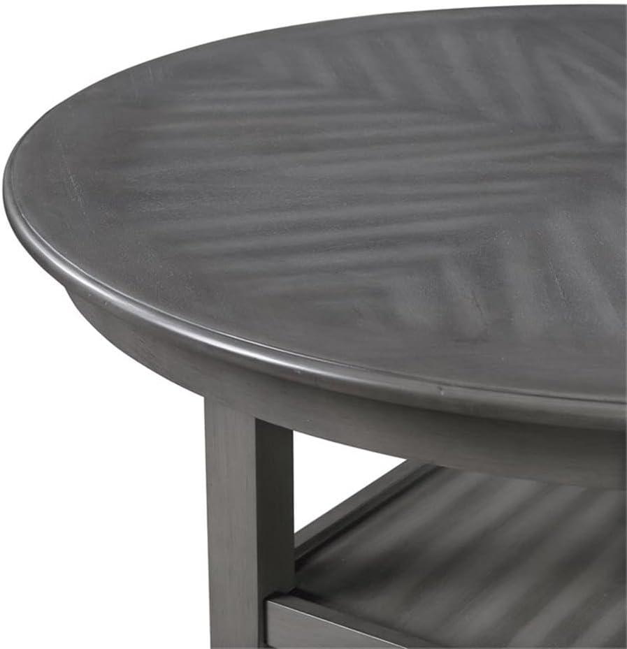 Gray Counter Height 5-Piece Dining Set with Round Table and 4 Chairs