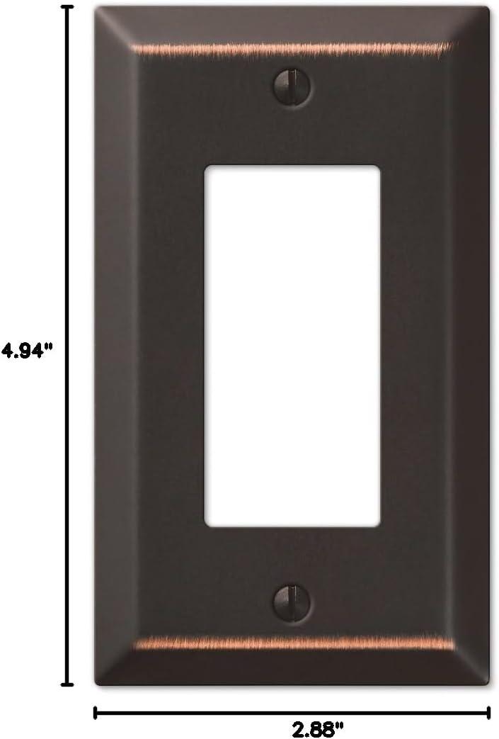 Amerelle Century Aged Bronze 1 gang Stamped Steel Decorator Wall Plate 1 pk