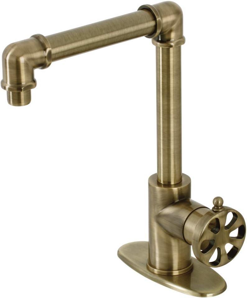 Kingston Brass Belknap Single-Handle 1-Hole Deck Mount Bathroom Faucet with Push Pop-Up