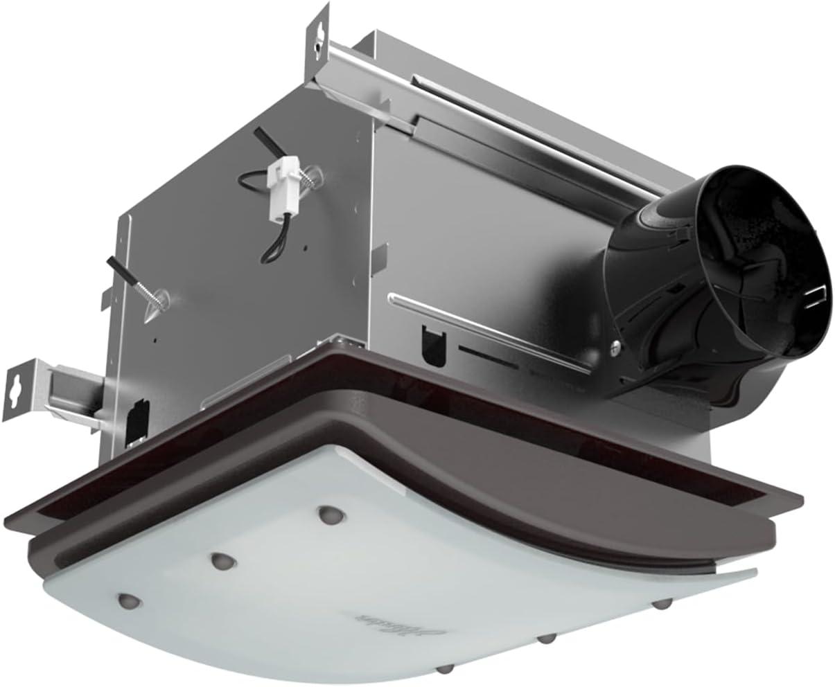 Hunter Ellipse 100 CFM Bathroom Exhaust Fan - Hunter Ceiling Fan with Light and Night Light – Bronze