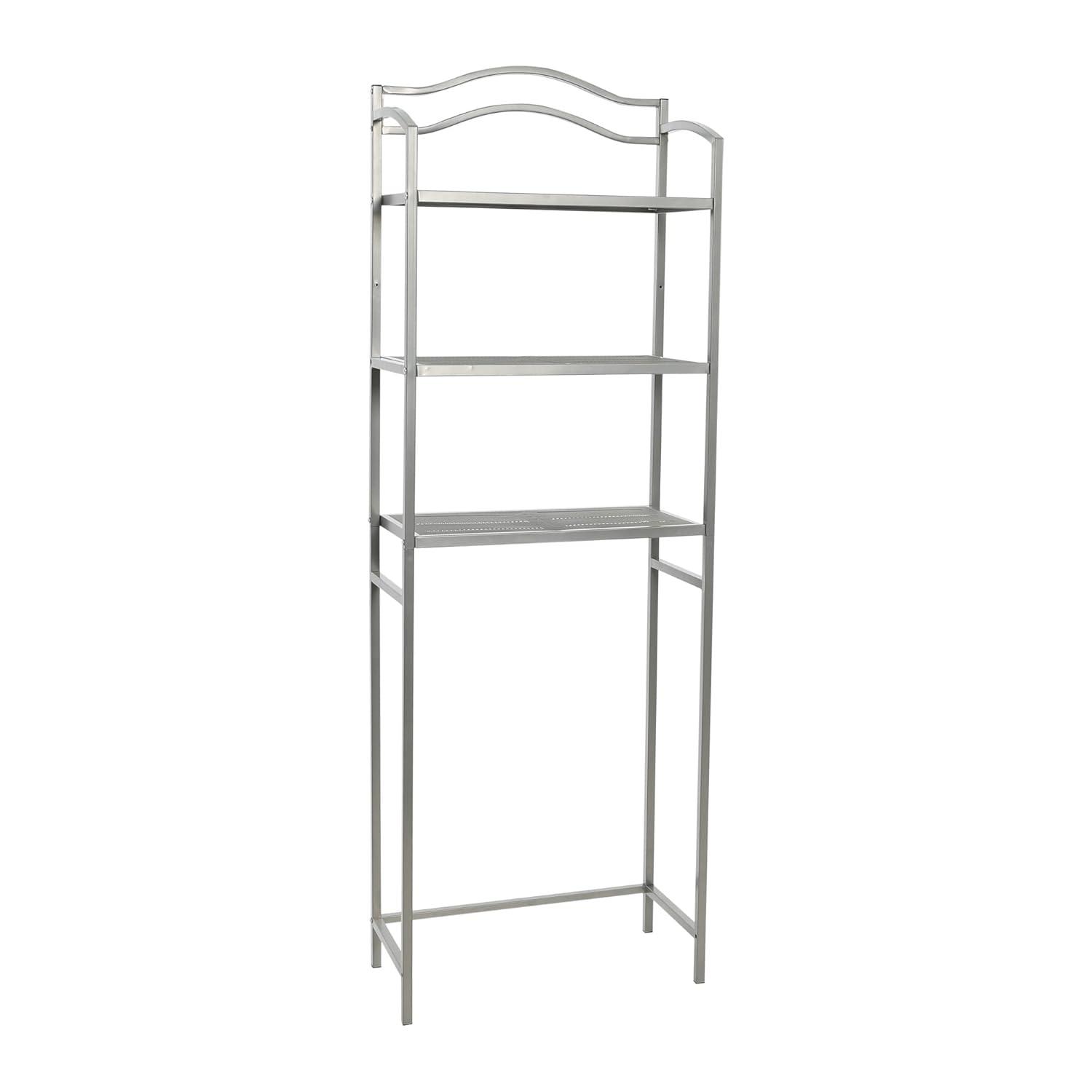 3-Tier Metal Over the Toilet Bathroom Storage Shelf, Silver