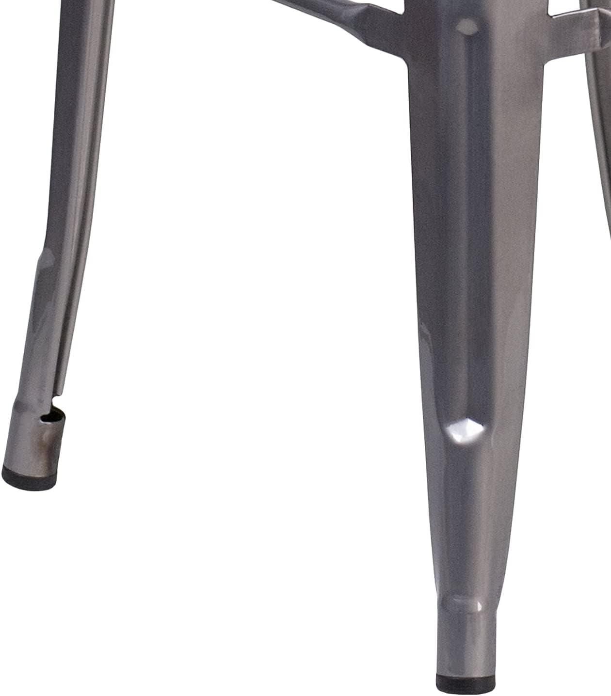 Lincoln 30'' Clear Coated Metal Stackable Barstool - Set of 4