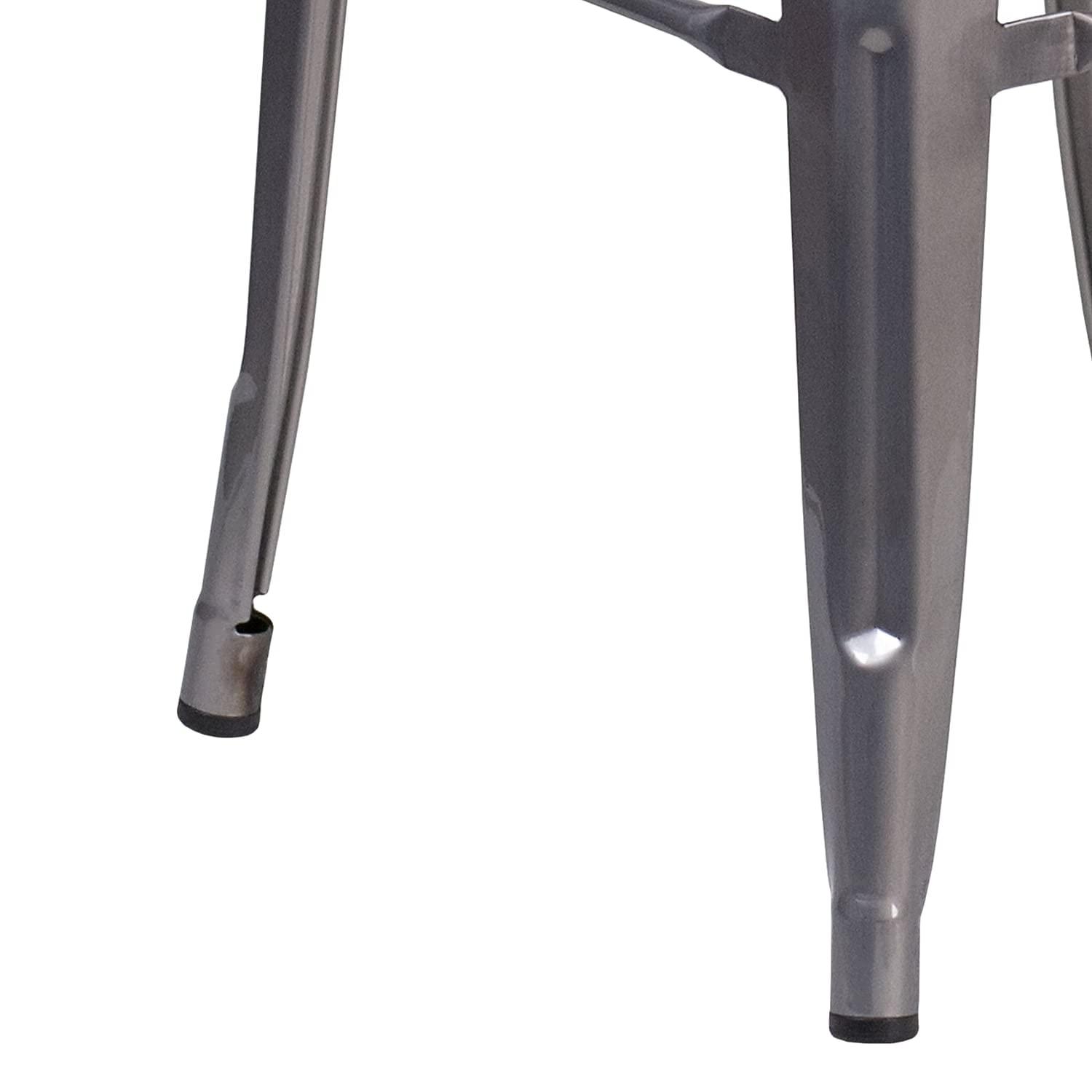 Lincoln 30'' Clear Coated Metal Stackable Barstool - Set of 4