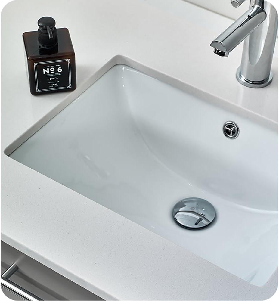 Lucera 24" Wall Mount Modern Single Sink Bathroom Vanity with Top and Undermount Sink
