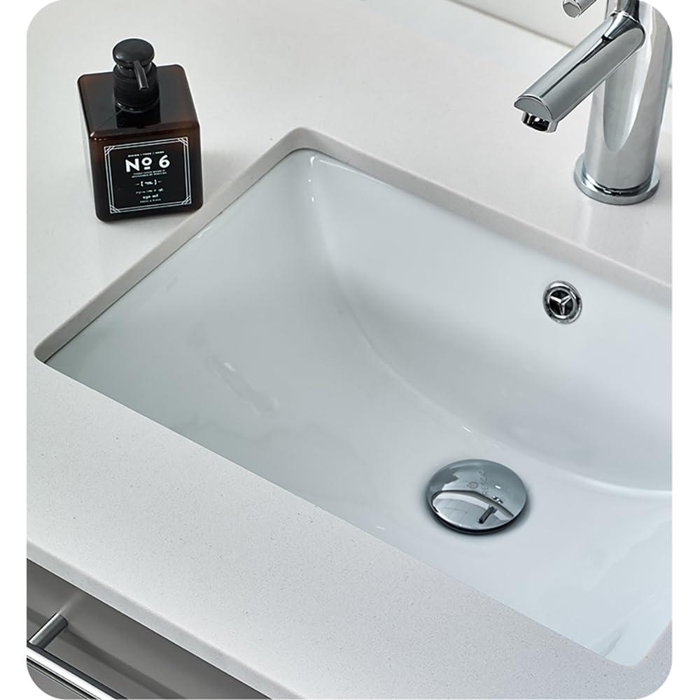Lucera 24" Wall Mount Modern Single Sink Bathroom Vanity with Top and Undermount Sink