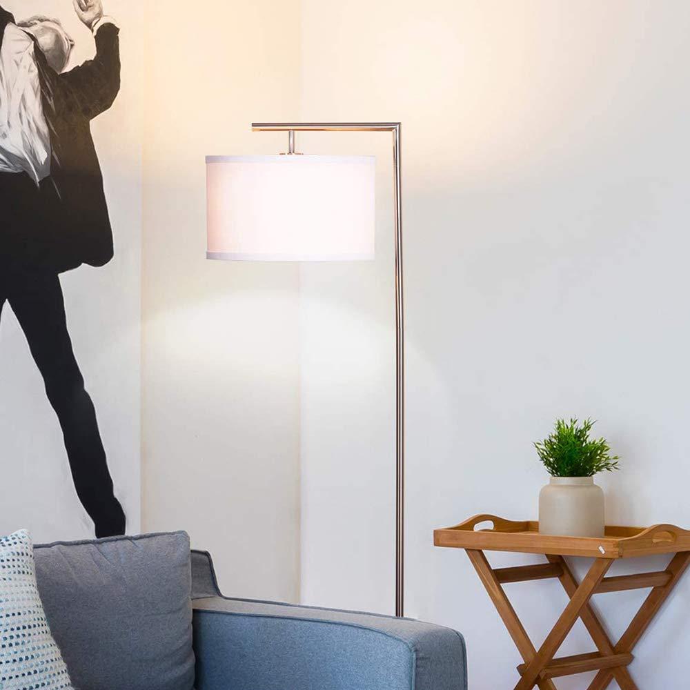 Montage Modern 60 in. Mid-Century Modern LED Floor Lamp with Fabric Drum Shade