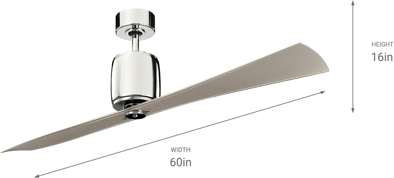 Ceiling Fan with Contemporary Inspirations 16 inches Tall By 60 inches Wide-Polished Nickel Finish Bailey Street Home 147-Bel-1044607