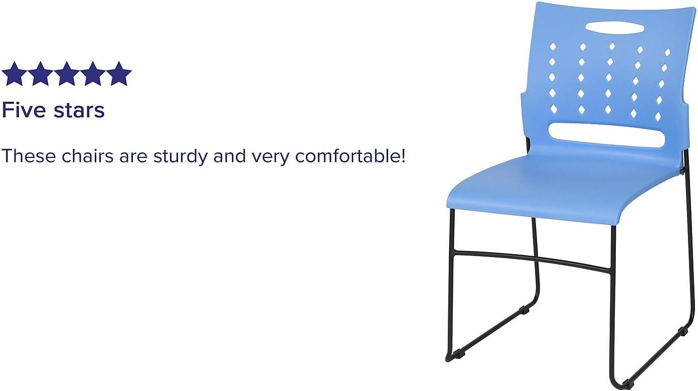 Flash Furniture Heidi 881 lb. Capacity Sled Base Stack Chair with Air-Vent Back (Set of 5)