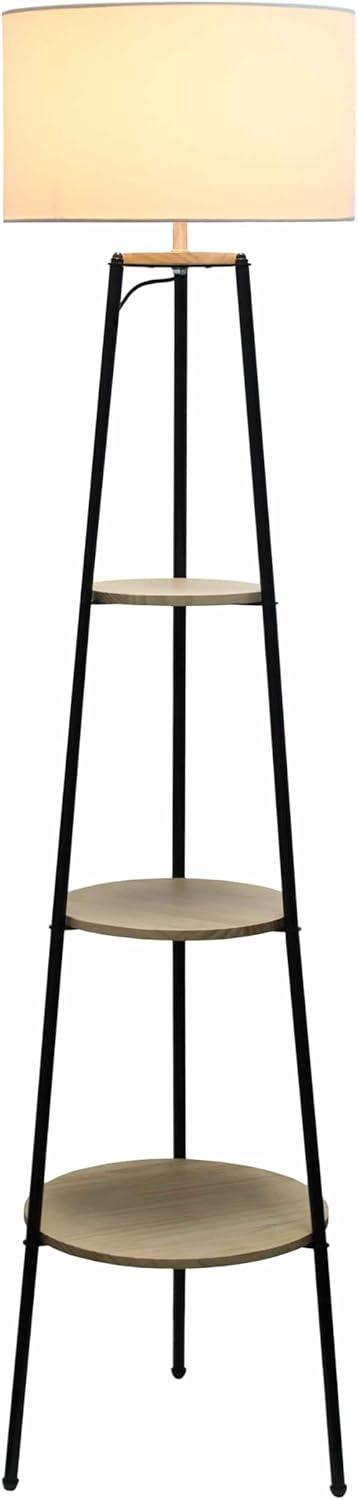 62.5" Tall Modern Tripod 3-Tier Shelf Standing Floor Lamp - Simple Designs