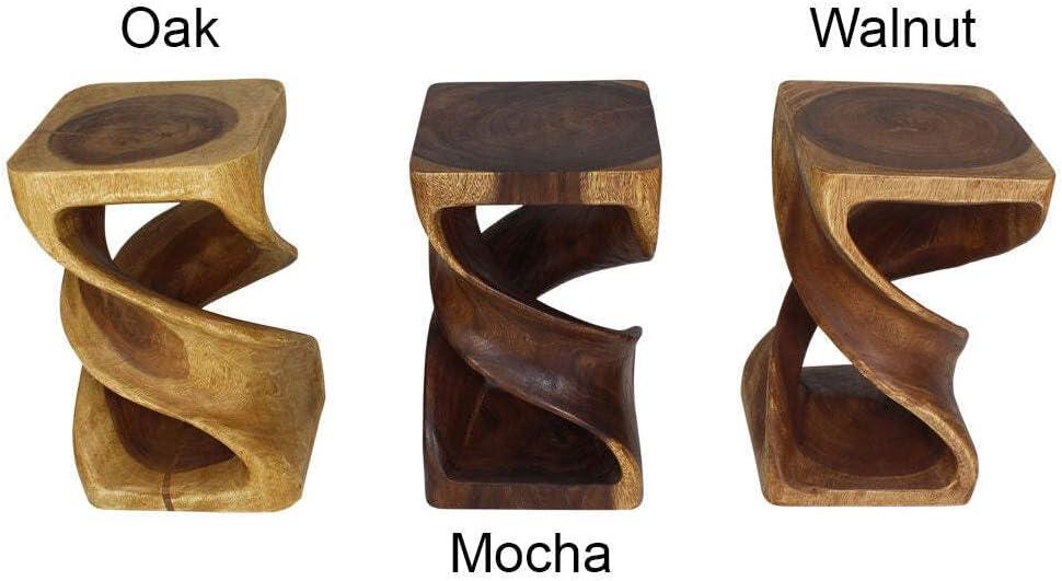 Haussmann® Wood Double Twist Stool Table 12 in SQ x 20 in H Walnut Oil