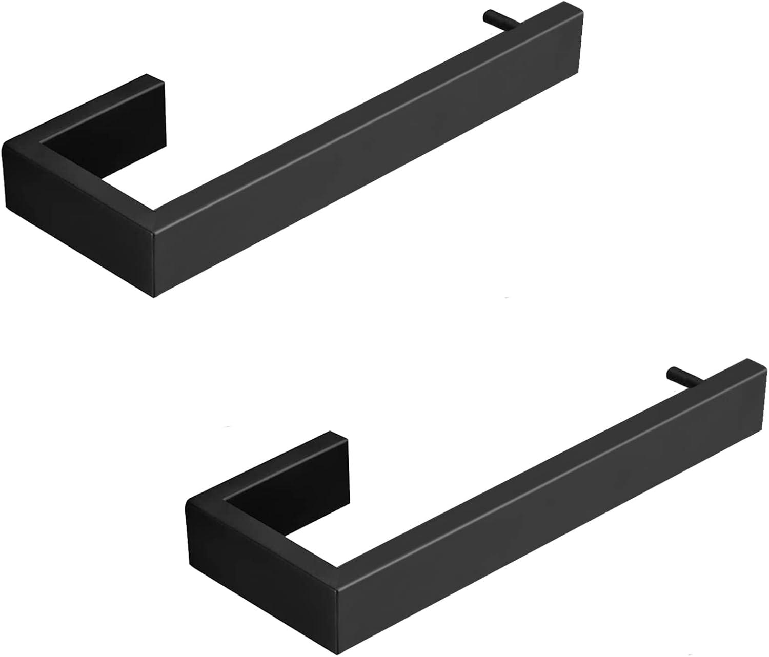 Matte Black Stainless Steel Wall Mounted 2-Piece Towel Bar Set