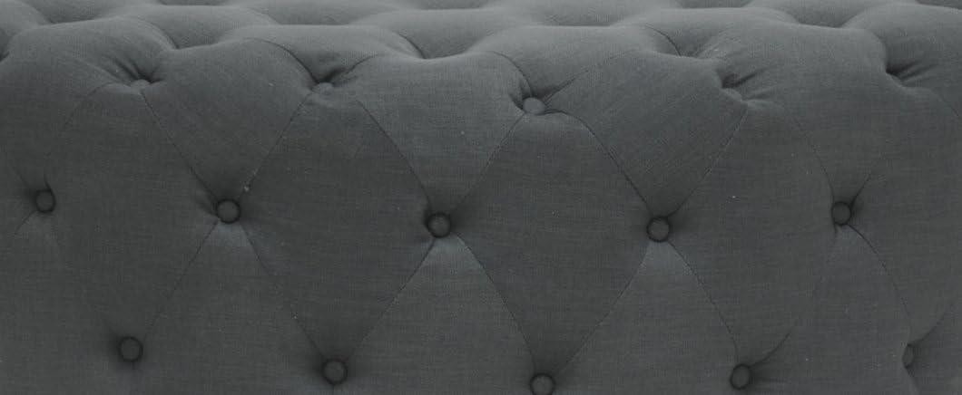 Cardiff Linen Modern Tufted Ottoman - Baxton Studio