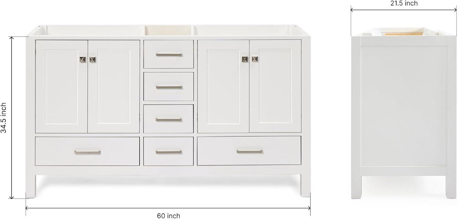 Ariel A061d-Bc Cambridge 60" Double Free Standing Vanity Cabinet Only - White