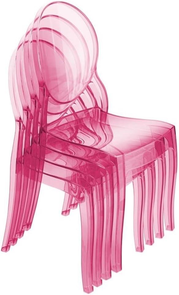 Modern Elizabeth Transparent Pink Polycarbonate Kids Dining Chair