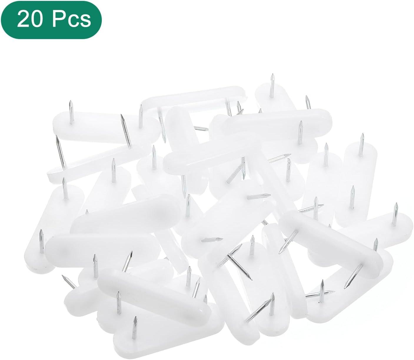 Nail on Furniture Glides, 20 Pack Plastic Double Pins Furniture Sliders