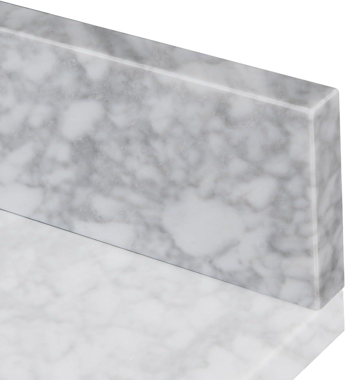 30 Inch White Carrara Marble Vanity Backsplash