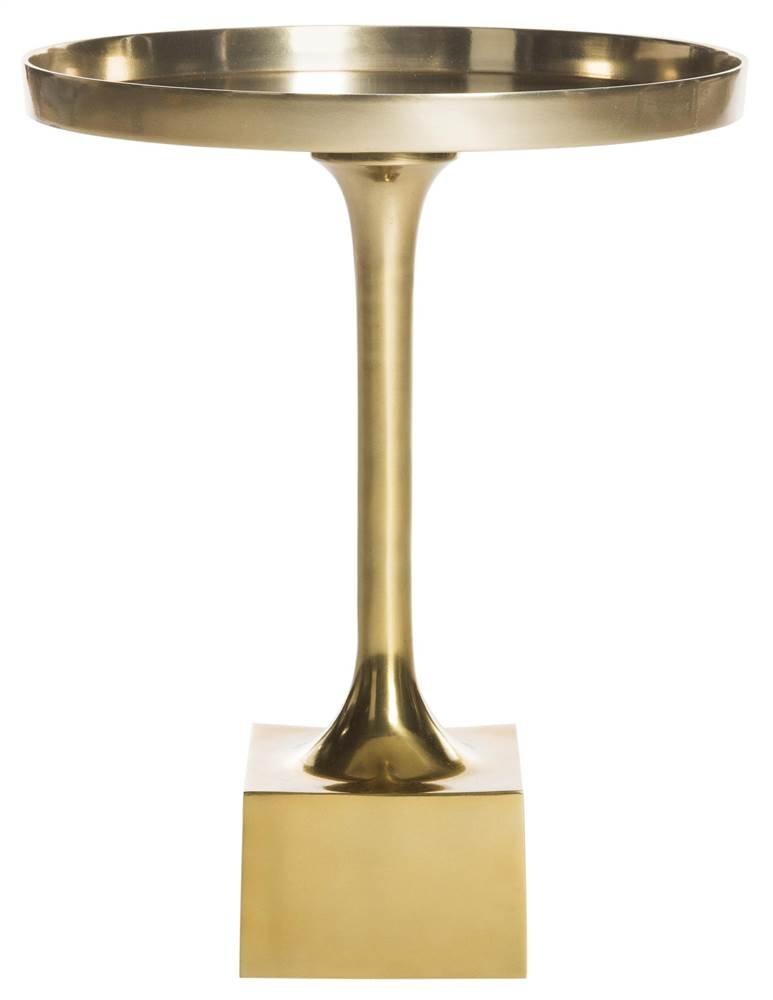 Corvus Round Side Table - FOX5519A - Antique Brass - Safavieh Couture