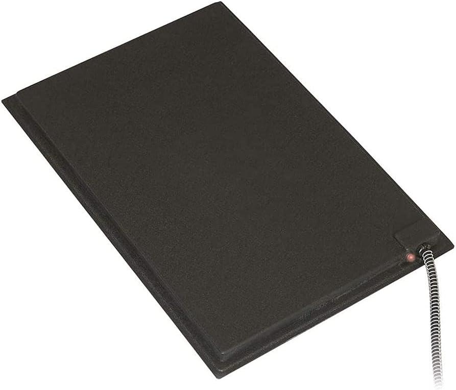 Farm Innovators HM-100L 24 x 29 In Plastic Heated Pet Mat with Fleece Cover and Heavy Duty Anti Chew Cord Protector for Dogs, Cats, and More, 100W
