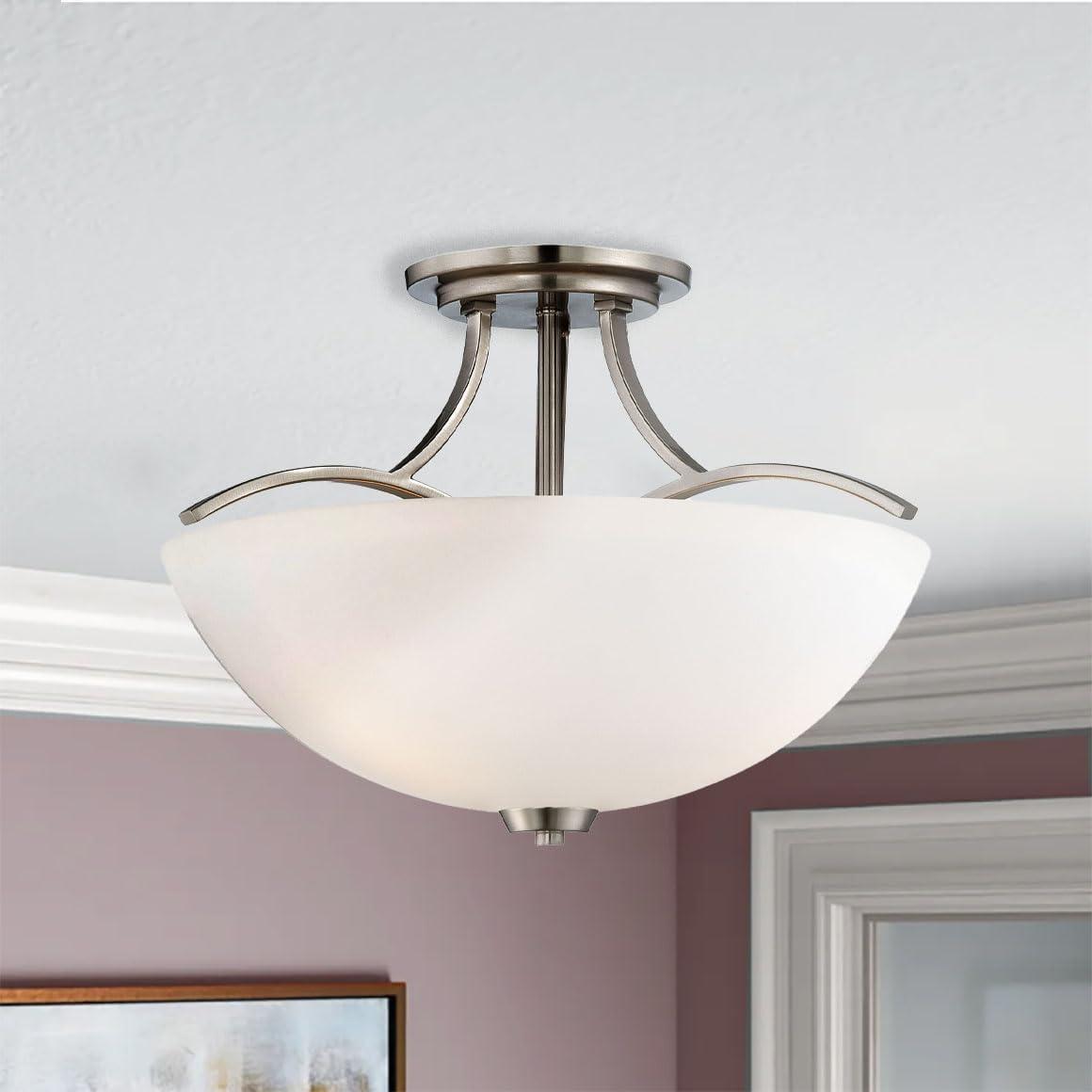 Minka Lavery - Overland Park - 3 Light Semi-Flush Mount in Transitional Style -