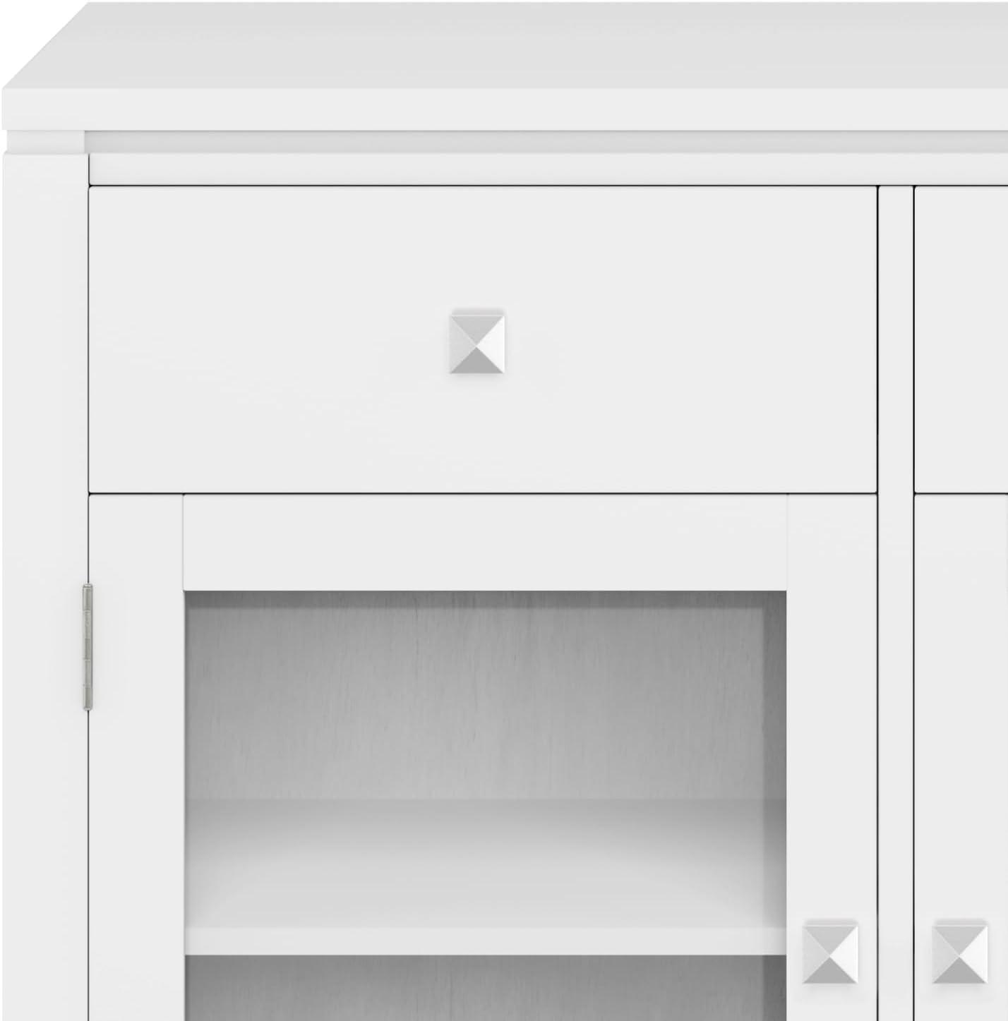 Cosmopolitan SOLID WOOD 54 inch Wide Contemporary Sideboard Buffet in White