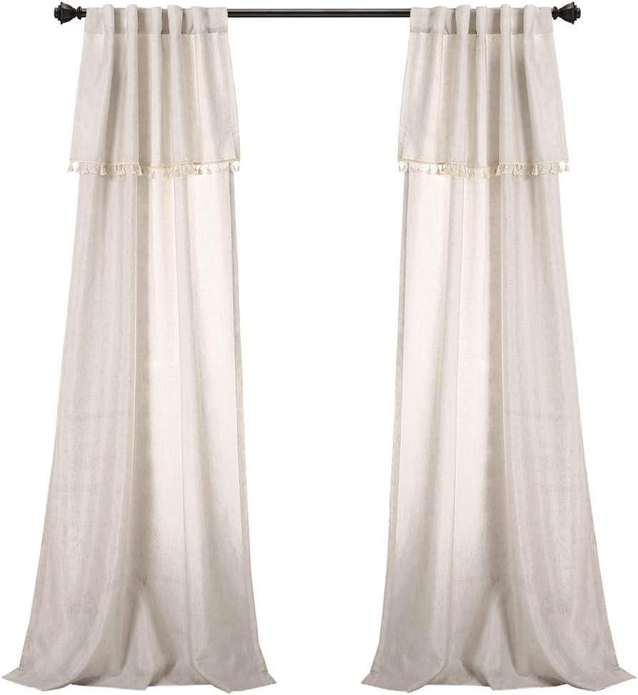 Lush Decor Solid Semi-Sheer Rod Pocket Curtain Panels (Set of 2)