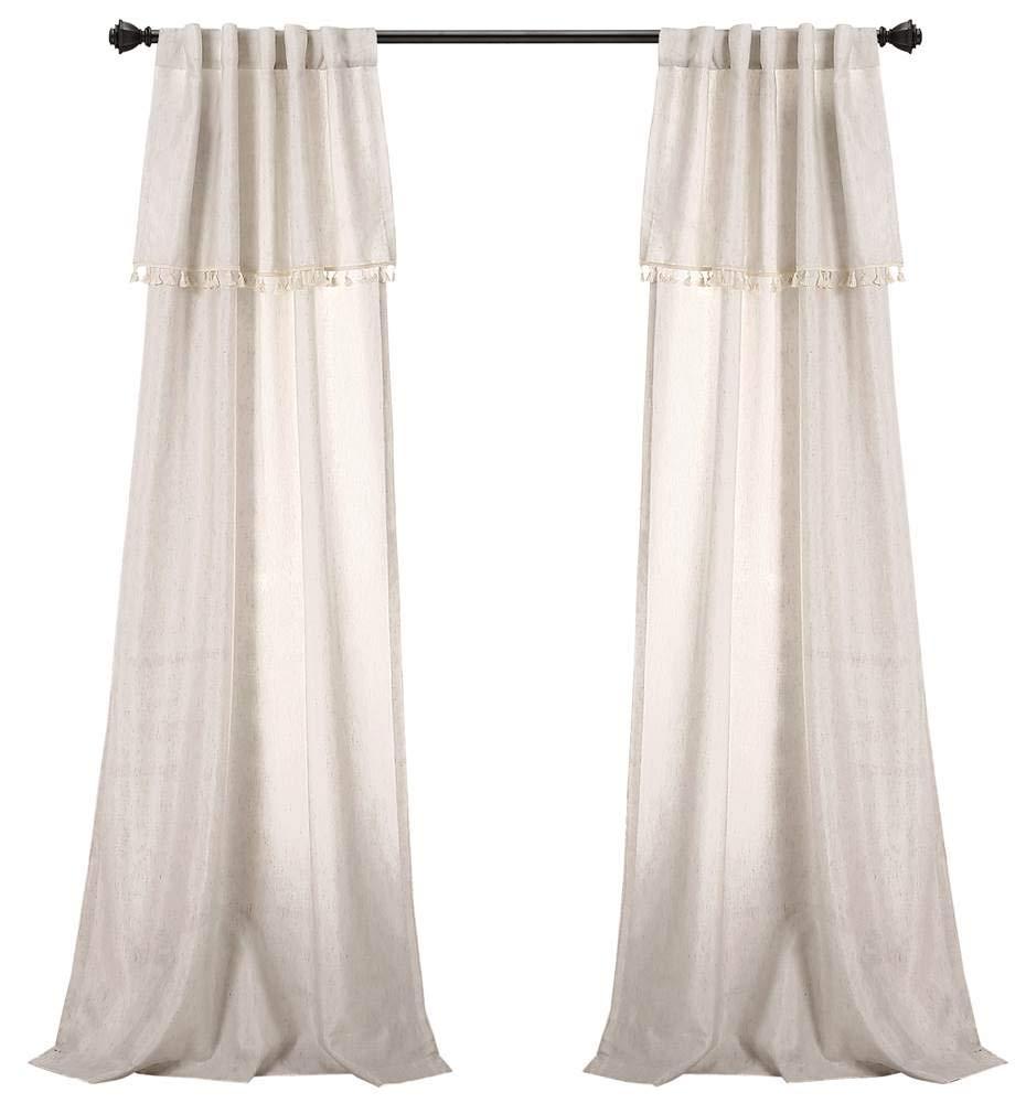 Lush Decor Solid Semi-Sheer Rod Pocket Curtain Panels (Set of 2)