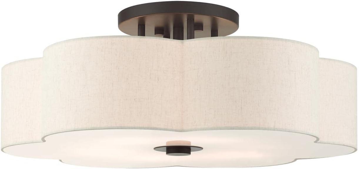 Solstice English Bronze 6-Light Indoor/Outdoor Semi-Flush Mount