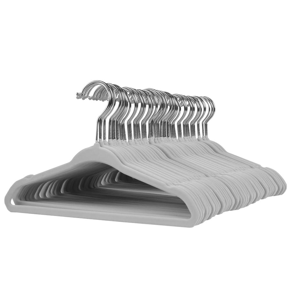 Juvale 50 Pack Pink Velvet Baby Clothes Hangers for Closet Storage, Children's Nursery, Kid's Closet, Slip-Resistant, 11 In