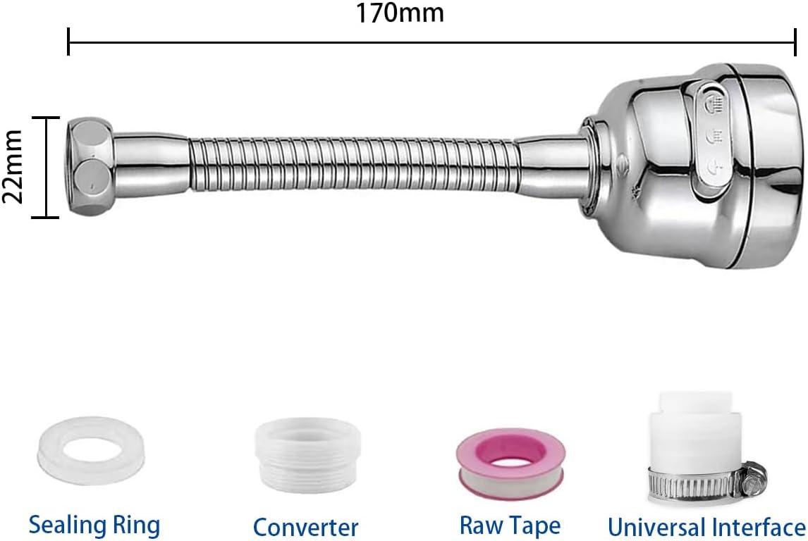 Kitchen Faucet Sprayer Attachment, Movable Faucet Extender for Kitchen Sink, 360° Rotatable Sink Faucet Head Anti-Splash Tap Booster Shower and Water Saving Faucet for Kitchen