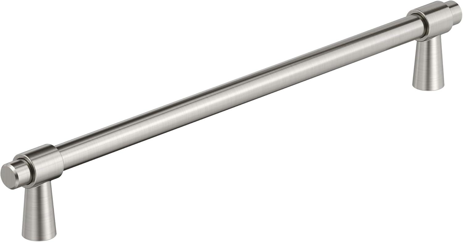 Amerock Destine 10-1/16 inch (256mm) Center-to-Center Satin Nickel Cabinet Pull