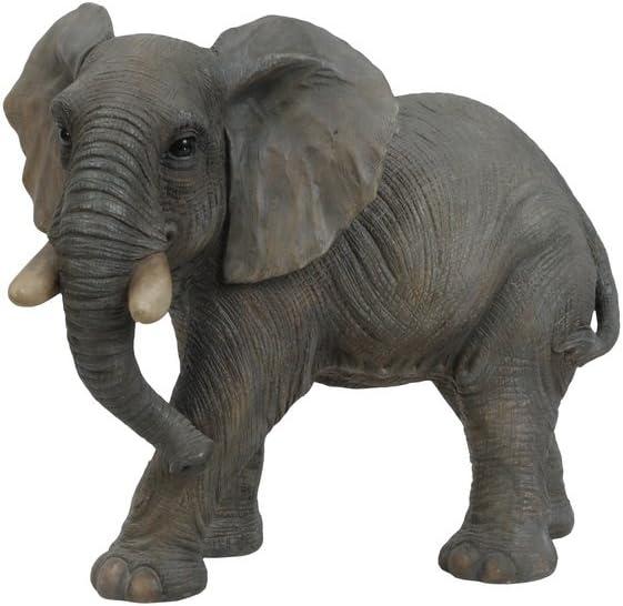 Realistic Gray Resin Walking Elephant Garden Statue