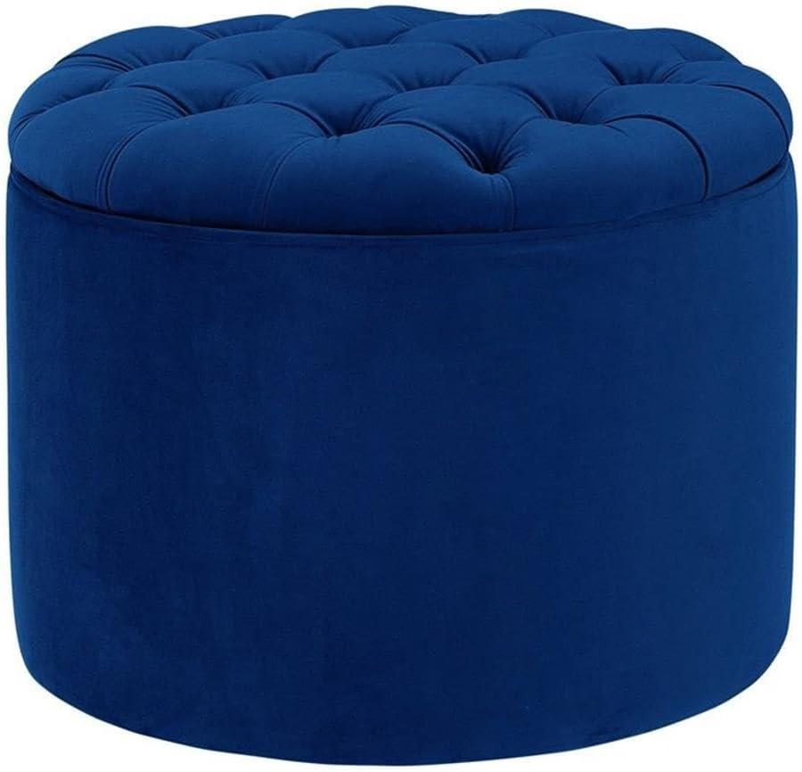 WTYNKAE Queen Velvet  Ottoman  Navy Blue