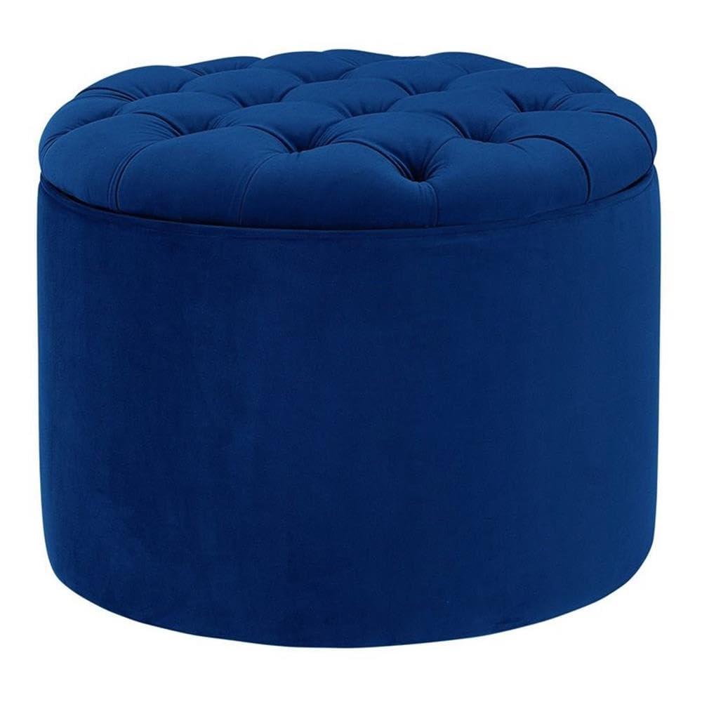WTYNKAE Queen Velvet  Ottoman  Navy Blue