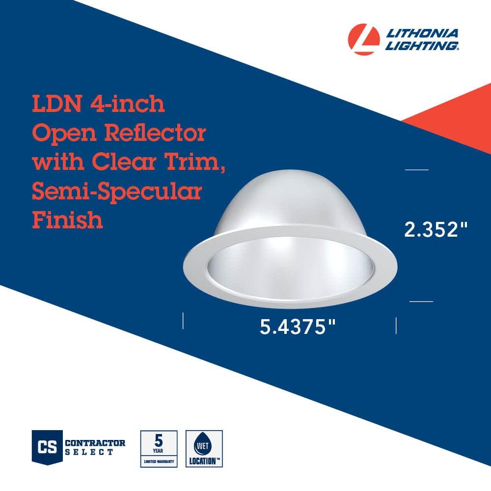 Lithonia Lighting Lo4 Lss Trim 4" Led Reflector Recessed Trim - Clear