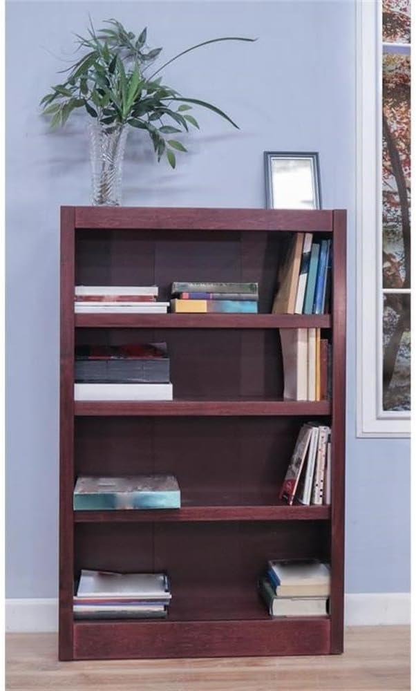 Traditional 48" Tall 4-Shelf Wood Bookcase in Cherry
