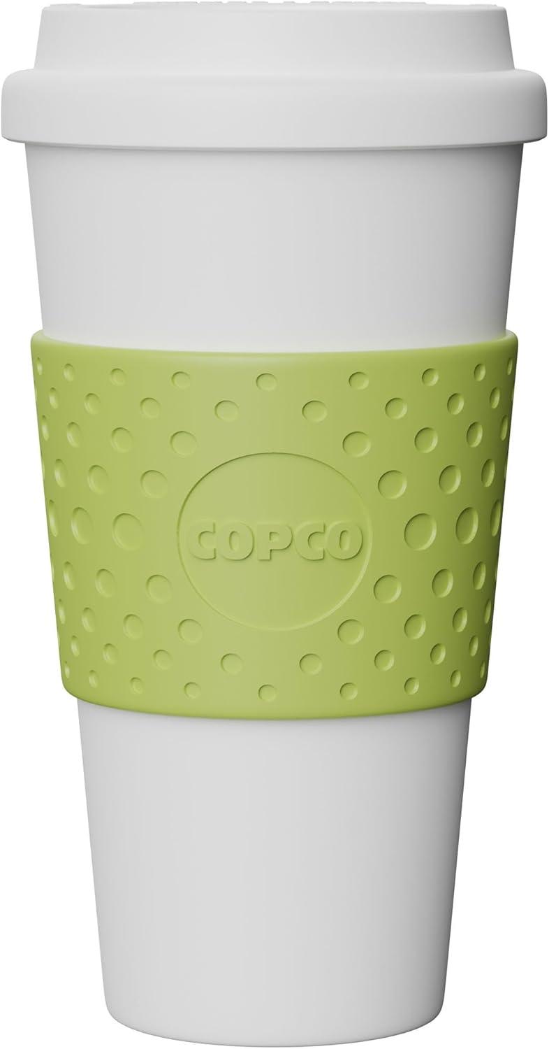 Copco Acadia 16 oz Travel Mug - Insulated Reusable Coffee Tumbler with Double-Walled Plastic, Leak-Proof Lid, BPA-Free - (Green)