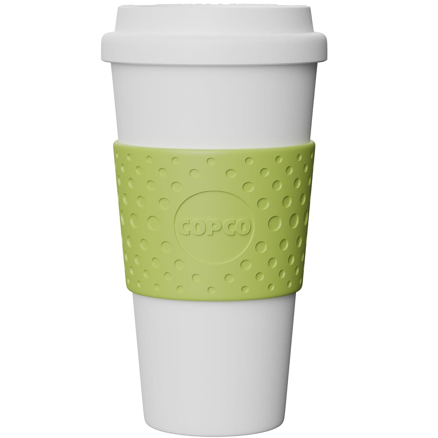 Copco Acadia 16 oz Travel Mug - Insulated Reusable Coffee Tumbler with Double-Walled Plastic, Leak-Proof Lid, BPA-Free - (Green)