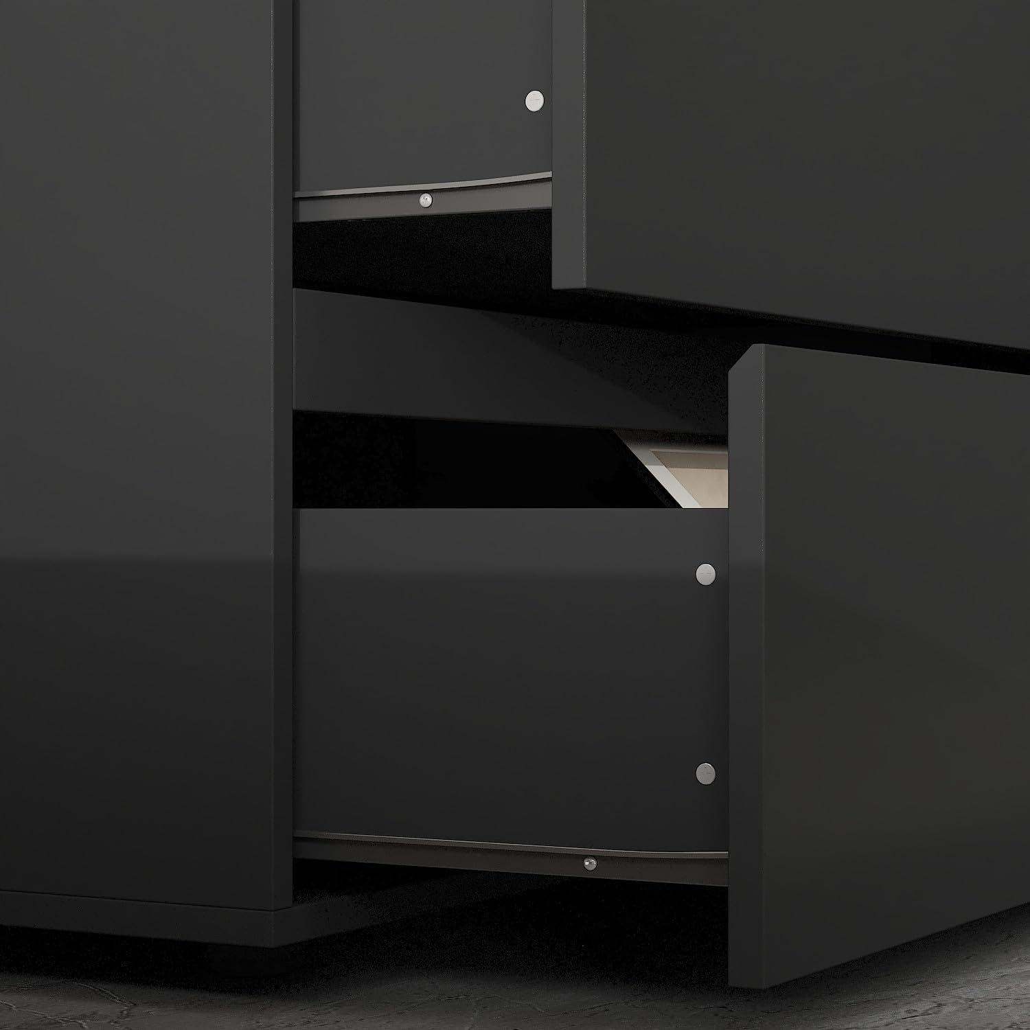 FAMAPY Chest of Drawers Dresser No Handles, 6 Drawer Dresser with Wide Storage, Modern Contemporary 6-Drawer Chest, for Bedroom Black (59”W x 15.7”D x 32.3”H)