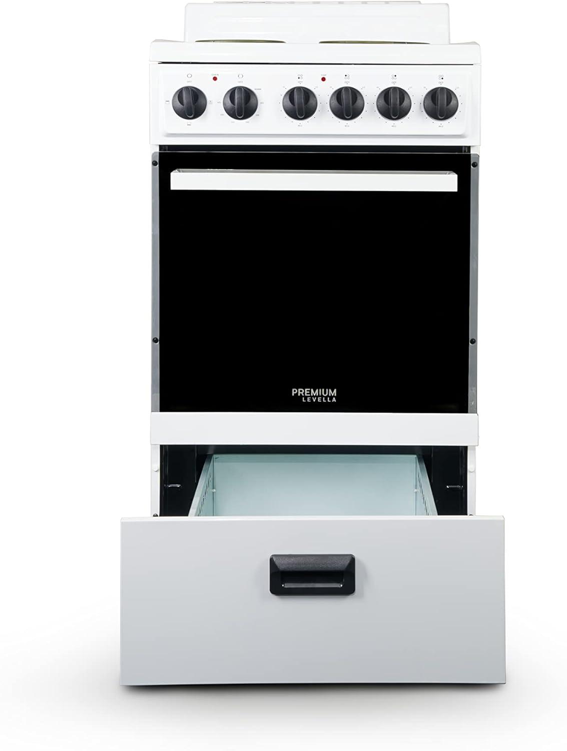 Premium Levella 20" 2.2 Cubic Feet Smart Electric Free Standing Range with 4 Burners