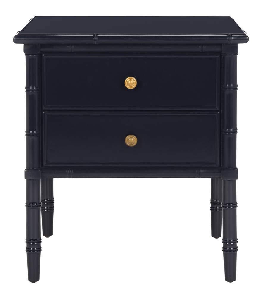 Comfort Pointe Ellison Nightstand Midnight Blue: Coastal Style, 2 Drawers, MDF & Poplar Frame, 25"H x 23"W
