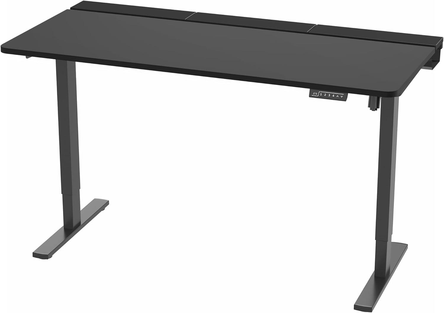 VIVO Electric 60" x 30" Desk, Full Pad, Black Hidden Cable Tabletop, Black Frame