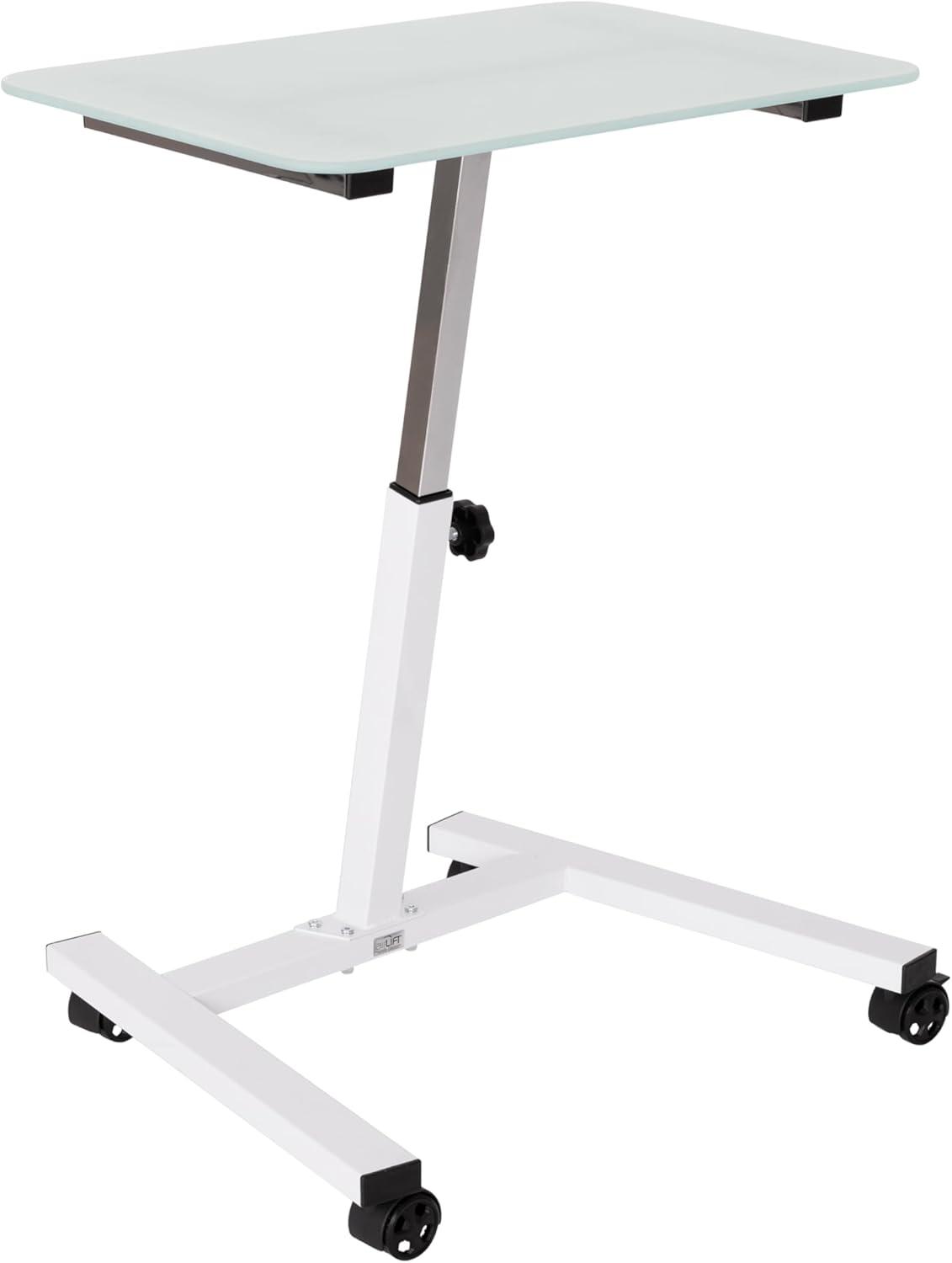 airLIFT Tempered Glass 23.62'' W Rolling Desk Or Stand with Wheels